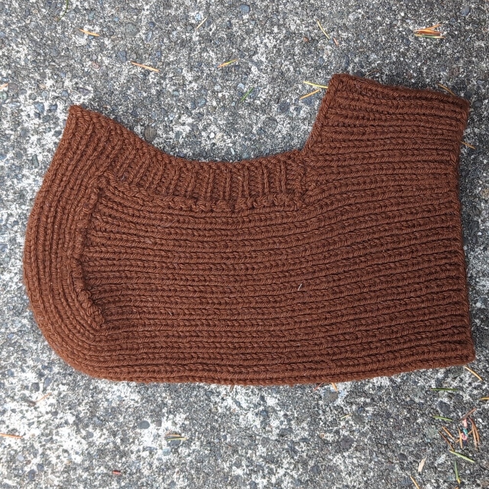 Hand Knit Balaclava In Brown